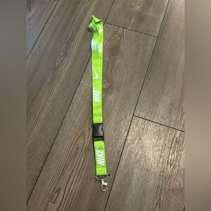 Neon Green Nike Lanyard with White Letters